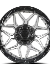 Lock Off-Road Matrix Wheel 22x10 8x165.1 -18mm Matte Grey W Matte Black Ring                                     - MATRIX-221082MGMBR - Image 2