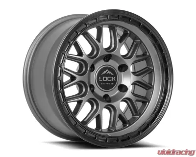 Lock Off-Road Onyx Wheel 17x9 5x127 | 5x5 -12mm Matte Grey w/ Matte Black Ring - ONYX-7957MGMBR12N