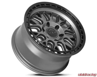 Lock Off-Road Onyx Wheel 17x9 6X139.7 -12mm Matte Grey w/ Matte Black Ring - ONYX-7969MGMBR12N