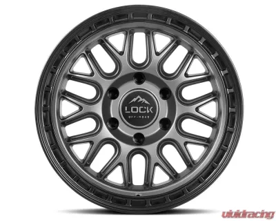 Lock Off-Road Onyx Wheel 17x9 6x139.7 1mm Matte Grey w/ Matte Black Ring - ONYX-7969MGMBR