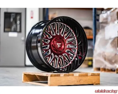 Fittipladi Alpha Series FA07 Wheel 22x12 6x135/6x5.50 -44 Gloss Black Machine Face Red Tint - FA07-221263539N44MBRM
