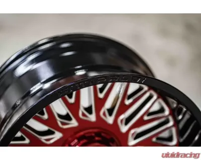 Fittipladi Alpha Series FA07 Wheel 22x12 6x135/6x5.50 -44 Gloss Black Machine Face Red Tint - FA07-221263539N44MBRM
