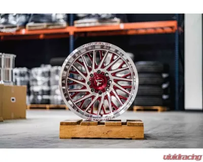 Fittipladi Alpha Series FA08 Wheel 22x12 8x170 -44 Gloss Red Machine - FA08-22128170N44MR