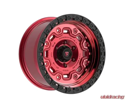 Fittipladi Terra Series FT100 Wheel 17x9 5x127 | 5x5 -12mm Machined Red Tint w/ Black Ring - FT100-17905127N12RTB