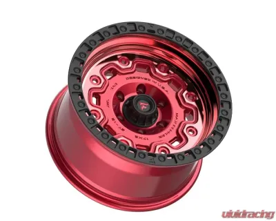 Fittipladi Terra Series FT100 Wheel 17x9 5x127 | 5x5 -12mm Machined Red Tint w/ Black Ring - FT100-17905127N12RTB