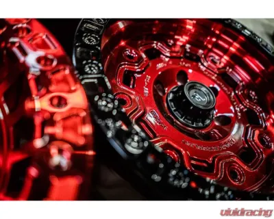 Fittipladi Terra Series FT100 Wheel 17x9 5x127 | 5x5 -12mm Machined Red Tint w/ Black Ring - FT100-17905127N12RTB