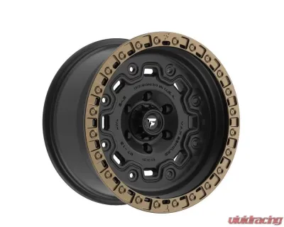 Fittipladi Terra Series FT100 Wheel 17x9 6x5.5 -12 Satin Black w/ Bronze Ring - FT100-17906139N12BZ