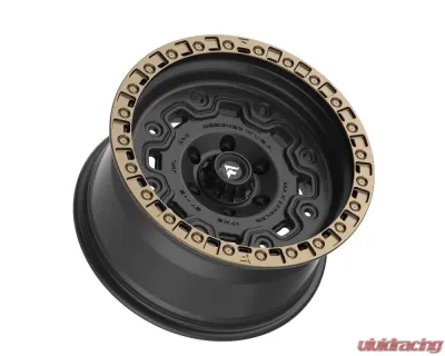 Fittipladi Terra Series FT100 Wheel 17x9 6x5.5 -12 Satin Black w/ Bronze Ring - FT100-17906139N12BZ