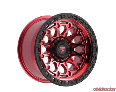 Fittipladi Terra Series FT101 Wheel 17x9 5x127 | 5x5 -12mm Machined Red Tint w/ Black Ring - FT101-17905127N12RTB