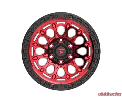 Fittipladi Terra Series FT101 Wheel 17x9 5x127 | 5x5 -12mm Machined Red Tint w/ Black Ring - FT101-17905127N12RTB