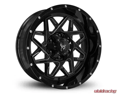 Buck Commander Wheels Caliber Wheel 20x10 6x135|6x139.7 -25mm Gloss Black Milled Edges - CA4201066-25GB-M