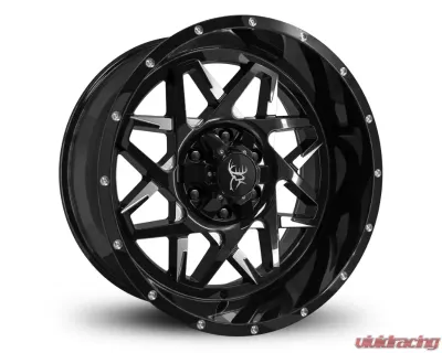 Buck Commander Wheels Caliber Wheel 20x10 6x135|6x139.7 -25mm Gloss Black Milled Face - CA4201066-25ML3