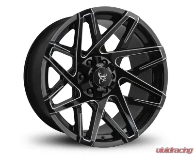 Buck Commander Wheels Canyon Wheel 20x9 6x135|6x139.7 0mm Gloss Black Milled Edges - CY42090660GB-M