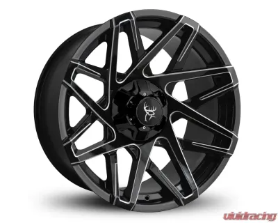Buck Commander Wheels Canyon Wheel 20x9 6x120|6x139.7 15mm Gloss Black Milled Edges - CY420908815GB-M