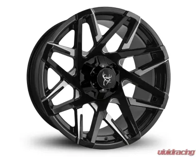 Buck Commander Wheels Canyon Wheel 20x9 6x120|6x139.7 15mm Gloss Black Milled Face - CY420908815ML3