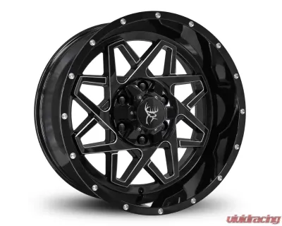 Buck Commander Wheels Gridlock Wheel 20x10 6x135|6x139.7 -40mm Gloss Black w/ Milling - GL4201066-40GB-M