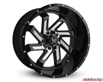 Buck Commander Wheels SAW Wheel 22x12 5x127|5x139.7 -25mm Gloss Black Milled Face - SA4221256-44MF