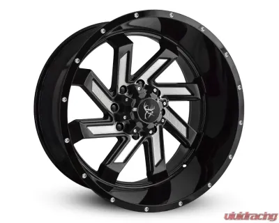 Buck Commander Wheels SAW Wheel 22x12 8x180 -44mm Gloss Black Milled Face - SA4221280-44MF