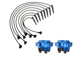 Aceon Set of 2 Blue Performance Plus Ignition Coil with Wire Set Ford | Lincoln | Mazda | Mercury 1991-2001