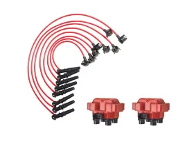 Aceon Set of 2 Red Aceon Sport Ignition Coil with Performance Wire Set Ford | Lincoln | Mazda | Mercury 1991-2001