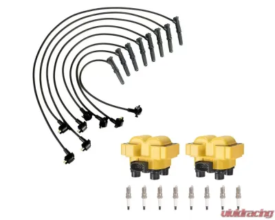 Aceon Set of 2 Yellow Heavy Duty Ignition Coil with Spark Plug & Wire Set Ford | Lincoln | Mazda | Mercury 1991-2001 - 7805-1121K-B2