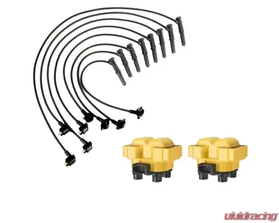 Aceon Set of 2 Yellow Heavy Duty Ignition Coil with Wire Set Ford | Lincoln | Mazda | Mercury 1991-2001 - 7805-1121K-B4