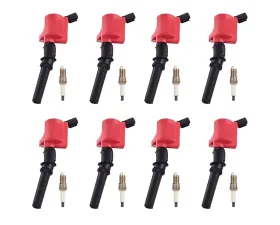 Aceon Set of 8 Red Aceon Sport Ignition Coil with Spark Plug Ford | Lincoln | Mercury 1997-2019