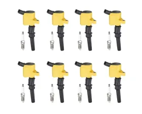 Aceon Set of 8 Yellow Heavy Duty Ignition Coil with Spark Plug Ford | Lincoln | Mercury 1998-2011