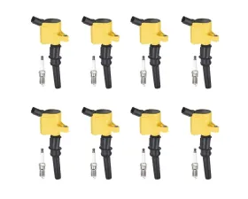 Aceon Set of 8 Yellow Heavy Duty Ignition Coil with Spark Plug Ford | Lincoln | Mercury 1998-2013