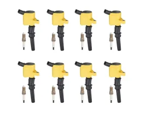 Aceon Set of 8 Yellow Heavy Duty Ignition Coil with Spark Plug Ford | Lincoln | Mercury 1997-2019