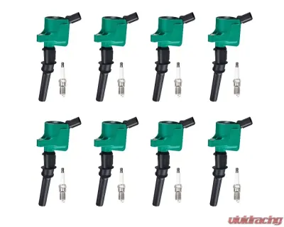 Aceon Set of 8 Green Performance Ignition Coil with Spark Plug Ford | Lincoln | Mercury 1998-2013 - 7805-1151L-B6