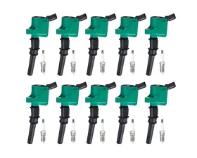 Aceon Set of 10 Green Performance Ignition Coil with Spark Plug Ford | Lincoln | Mercury 1998-2013