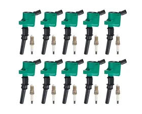 Aceon Set of 10 Green Performance Ignition Coil with Spark Plug Ford | Lincoln | Mercury 1997-2019