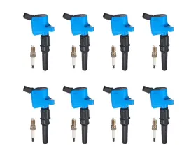 Aceon Set of 8 Blue A-Style Ignition Coil with Spark Plug Ford | Lincoln | Mercury 1997-2019