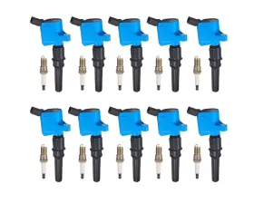 Aceon Set of 10 Blue A-Style Ignition Coil with Spark Plug Ford | Lincoln | Mercury 1997-2019