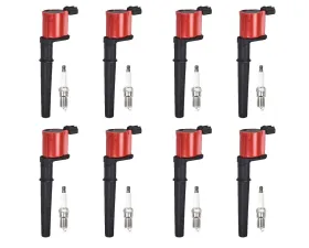 Aceon Set of 8 Red Aceon Sport Ignition Coil with Spark Plug Lincoln Navigator 1999-2004