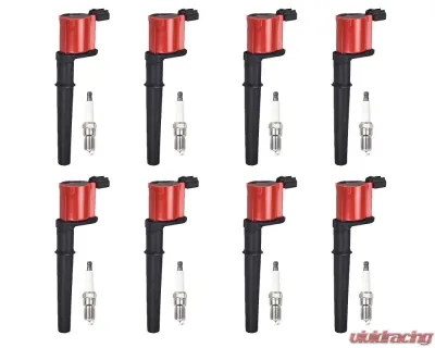 Aceon Set of 8 Red Aceon Sport Ignition Coil with Spark Plug Lincoln Navigator 1999-2004 - 7805-1153J-B1