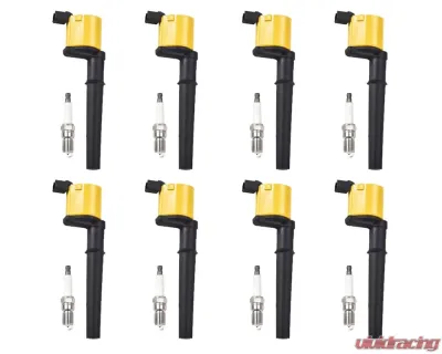 Aceon Set of 8 Yellow Heavy Duty Ignition Coil with Spark Plug Lincoln Navigator 1999-2004 - 7805-1153K-B1