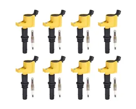 Aceon Set of 8 Yellow Heavy Duty Ignition Coil with Spark Plug Ford | Lincoln 2004-2008