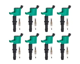 Aceon Set of 8 Green Ignition Coil with Spark Plug Ford | Lincoln 2004-2008