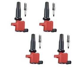 Aceon Set of 4 Red Aceon Sport Ignition Coil with Spark Plug Ford | Lincoln | Mercury 2009-2021
