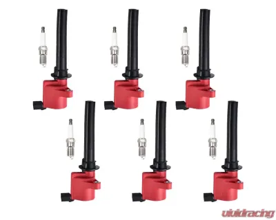 Aceon Set of 6 Red Aceon Sport Ignition Coil with Spark Plug Ford | Mazda | Mercury 3.0L 1999-2011 - 7805-1158J-B1