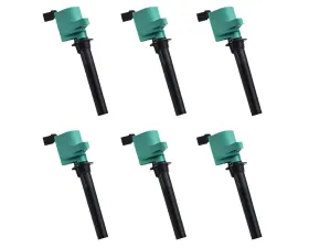 Aceon Set of 6 Green Performance Ignition Coil Ford | Mazda | Mercury 3.0L 1999-2011