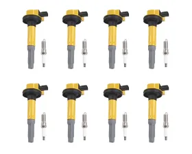 Aceon Set of 8 Yellow Heavy Duty Ignition Coil with Spark Plug Ford F-150 | Mustang 2011-2016