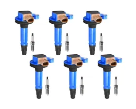 Aceon Set of 6 Blue Performance Plus Ignition Coil with Spark Plug Ford | Lincoln 2011-2020