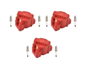Aceon Set of 3 Red Aceon Sport Ignition Coil with Spark Plug Buick | Cadillac | Chevrolet | GMC | Oldsmobile | Pontiac 1986-2003