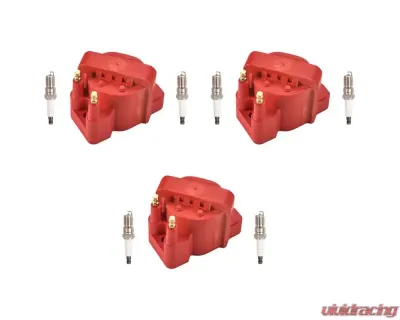 Aceon Set of 3 Red Aceon Sport Ignition Coil with Spark Plug Buick | Cadillac | Chevrolet | GMC | Oldsmobile | Pontiac 1986-2003 - 7805-1201J-B2