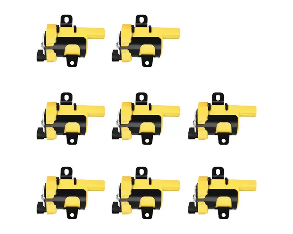 Aceon Set of 8 Yellow Heavy Duty Ignition Coil Buick | Cadillac | Chevrolet | GMC | Hummer 1999-2007 - 7805-1213K-08