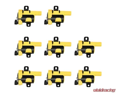 Aceon Set of 8 Yellow Heavy Duty Ignition Coil Buick | Cadillac | Chevrolet | GMC | Hummer 1999-2007 - 7805-1213K-08