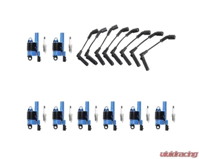 Aceon Set of 8 Blue Performance Plus Ignition Coil with Wire Set & Spark Plug Cadillac | Chevrolet | GMC | Hummer | Pontiac 2005-2020 - 7805-1217H-B1